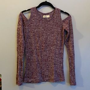 -Hollister- Cut Off Shoulder Long Sleeve